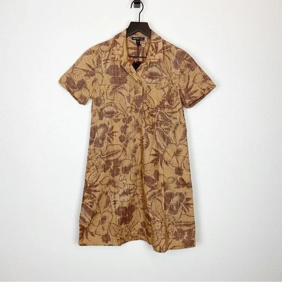 James Perse Floral Print Pocket Shirt Dress Tropical Hawaiian - Picture 6 of 11